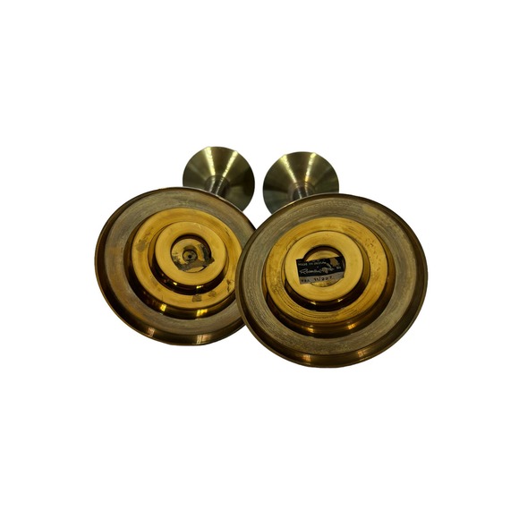 Rosenthal brass set of 2  candlesticks  mid century - Picture 5 of 6